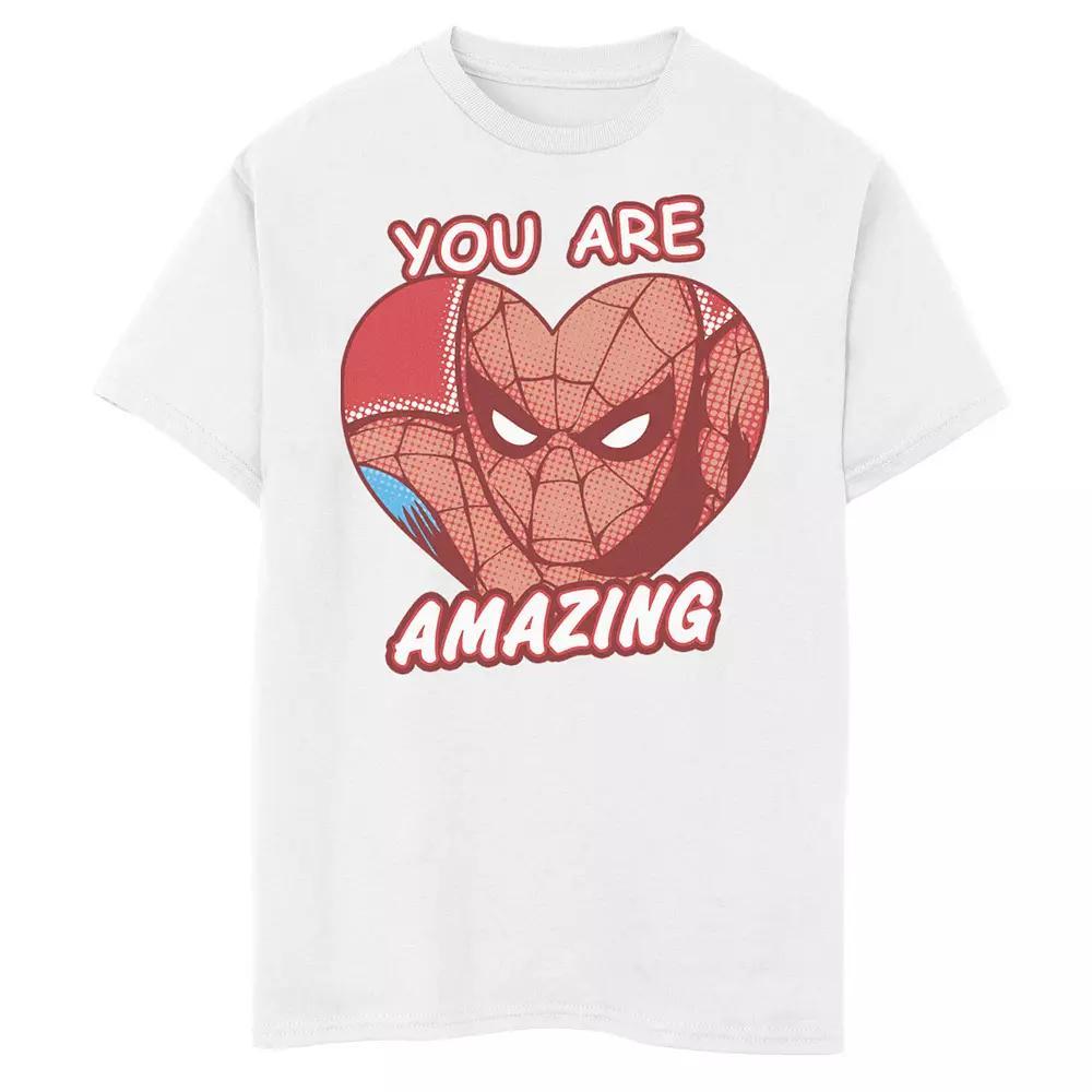 Boys 8-20 Marvel Spider Man Amazing Heart Comic Graphic Tee, Boy's, Size: Medium, White Product Image
