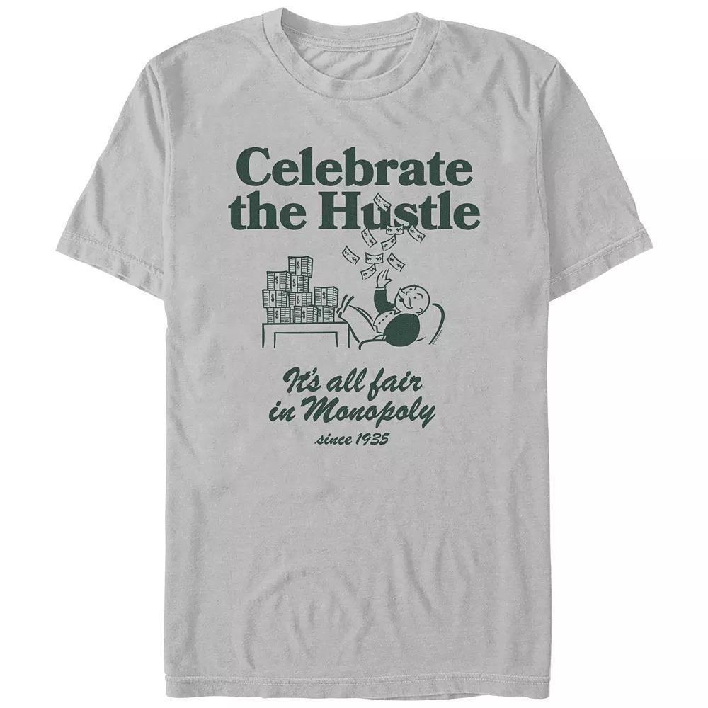 Men's Monopoly Celebrate The Hustle Graphic Tee, Size: XL, Silver Product Image