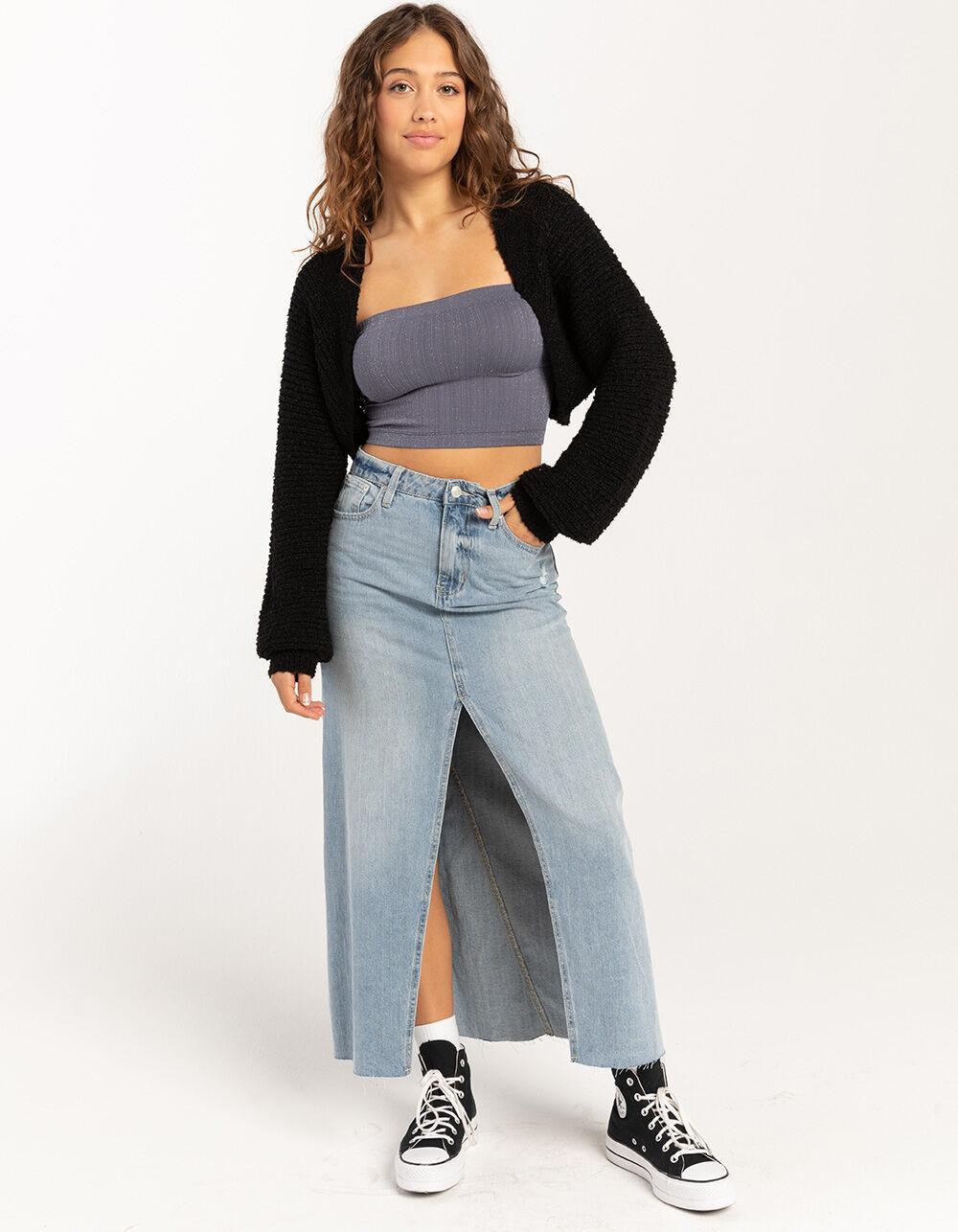 RSQ Womens Low Rise Denim Maxi Skirt - MEDIUM WASH Product Image