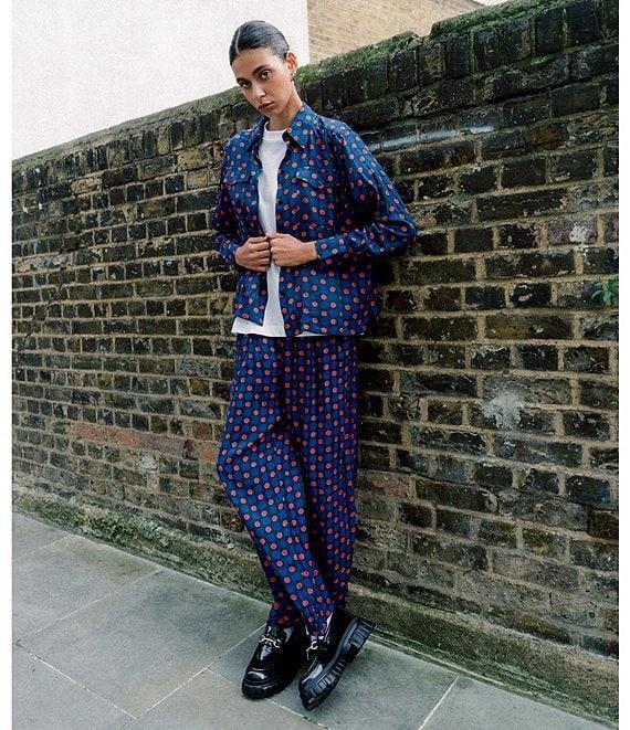 COREY LYNN CALTER Belmont Crepe Dotted Geo Print Relaxed Coordinating Pant Product Image