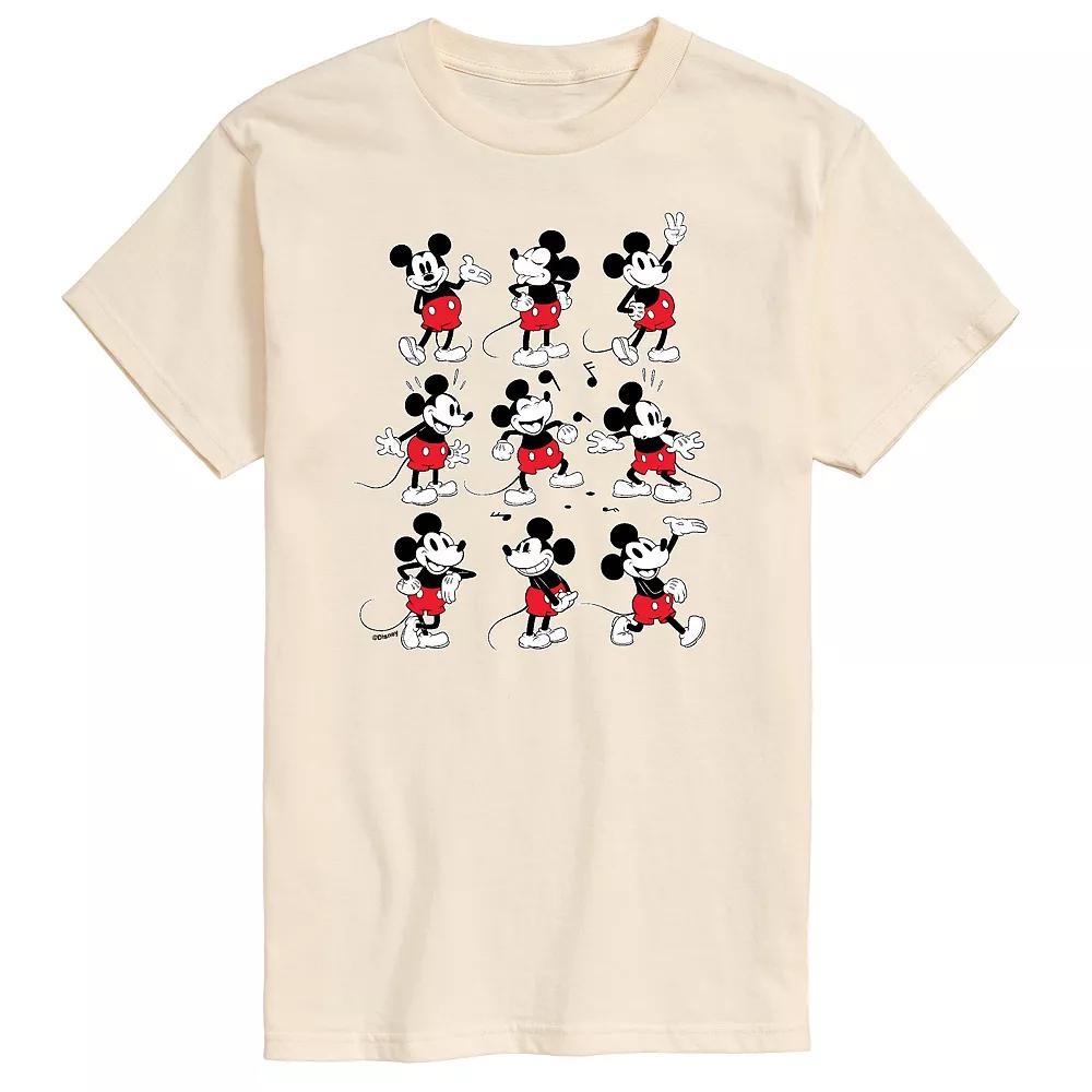 Disney's Mickey Mouse Men's Poses Grid Graphic Tee, Size: XXL, Beige Product Image