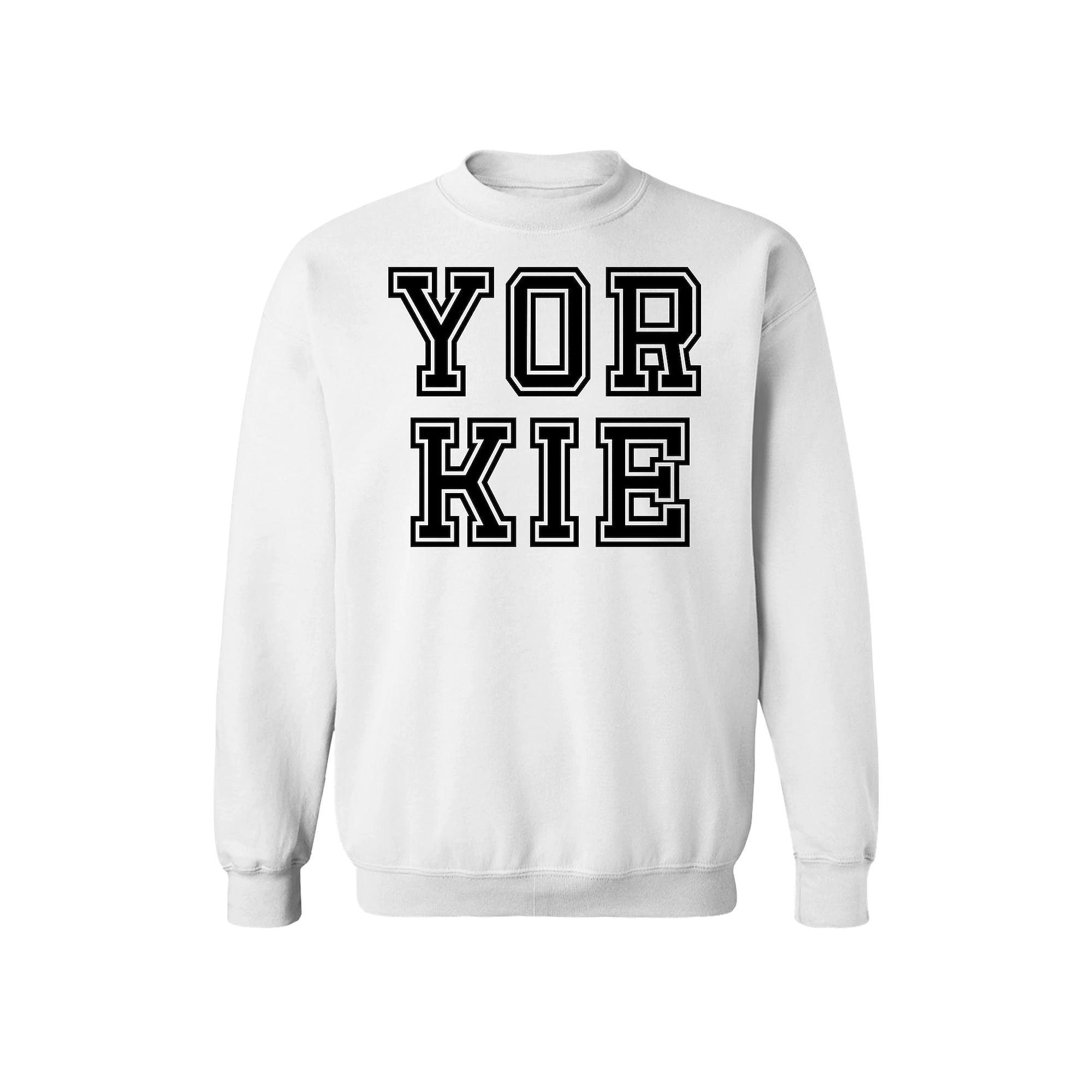 Men's COLAB89 Yorkie Graphic Sweatshirt, Size: Large, White Product Image