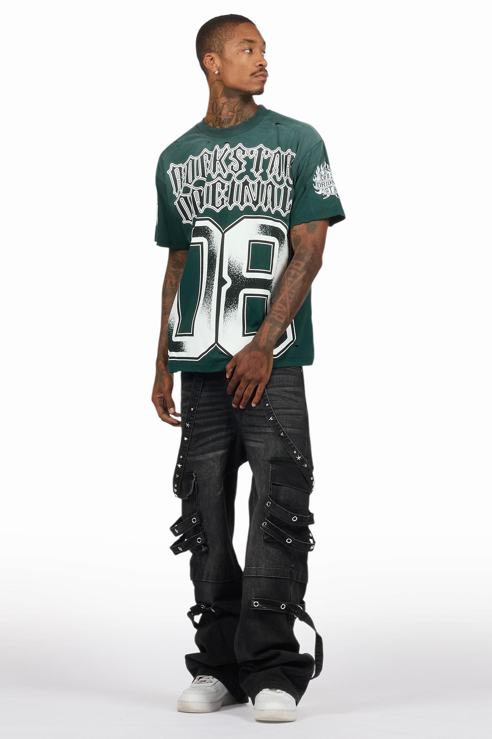 Nealon Black Baggy Cargo Fit Jean Male Product Image