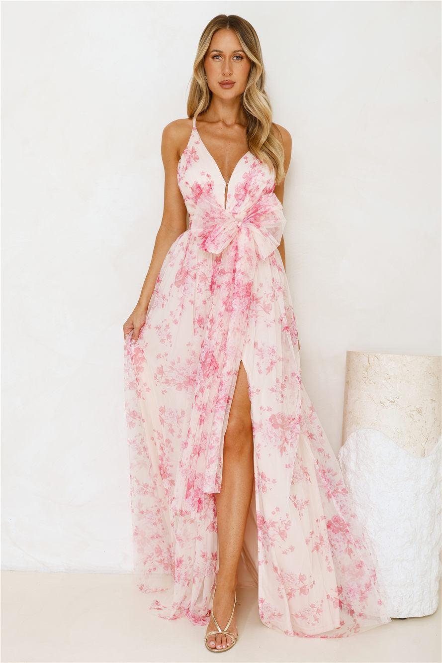 Enchanted Petals Maxi Dress Fuchsia Product Image