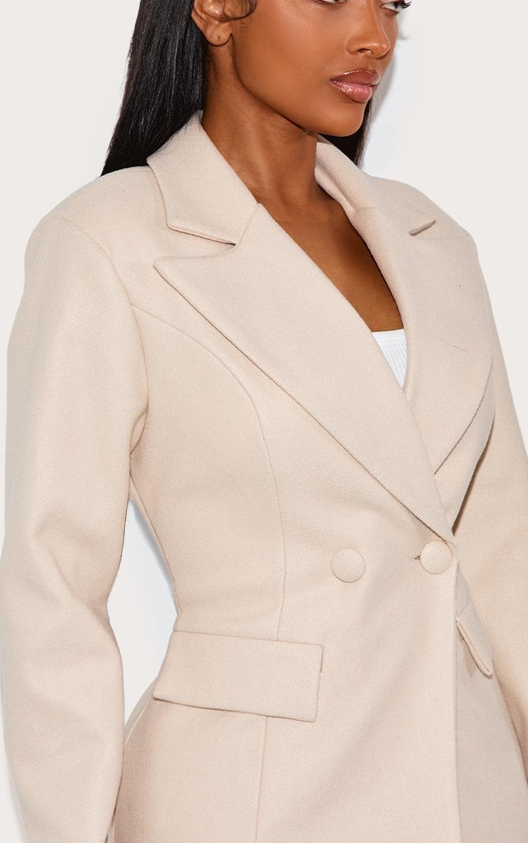 Shape Stone Wool Look Cinched Waist Blazer Product Image