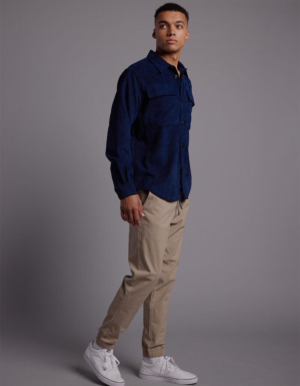 RSQ Mens Twill Jogger Pants - DK KHAKI Product Image