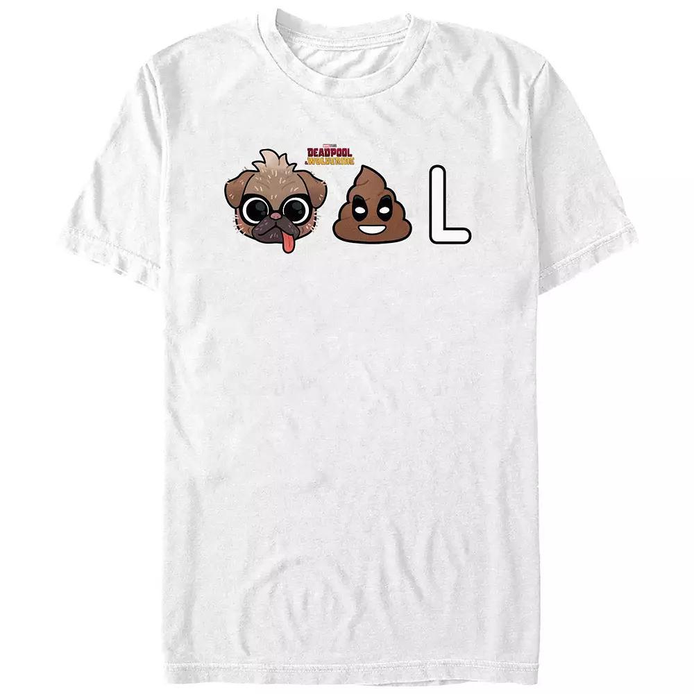 Men's Deadpool And Wolverine Dogpool Emojis Graphic Tee, Size: Small, White Product Image