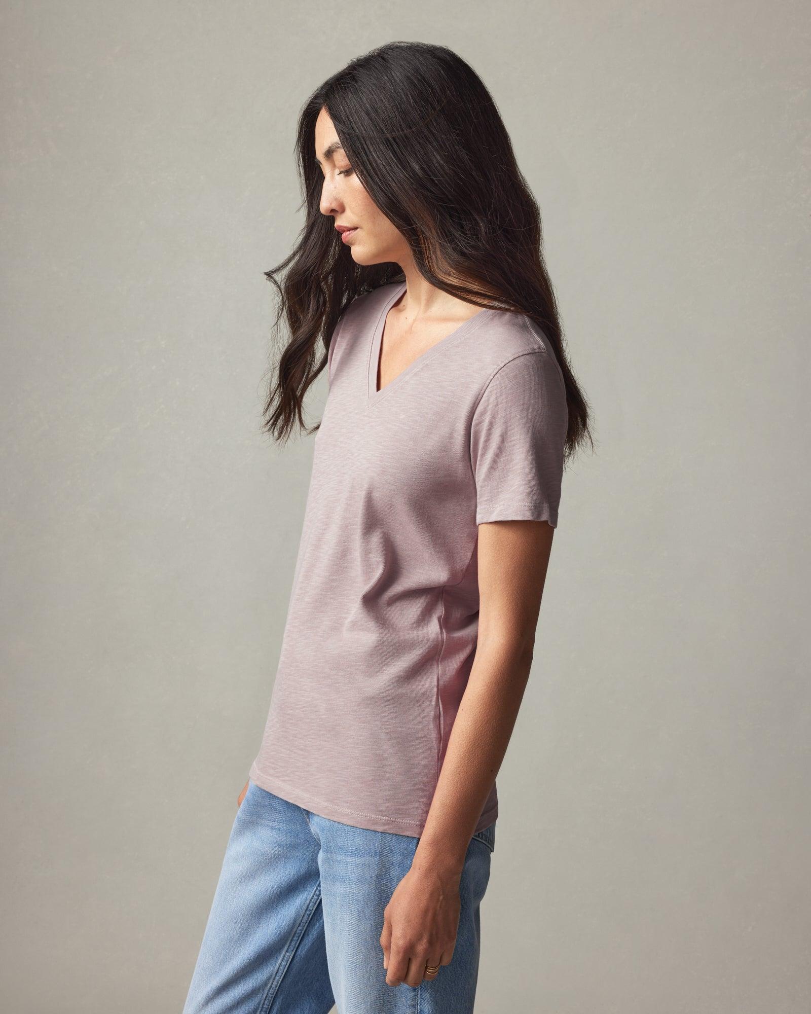 Premium Slub V-Neck Tee - Sunset Female Product Image