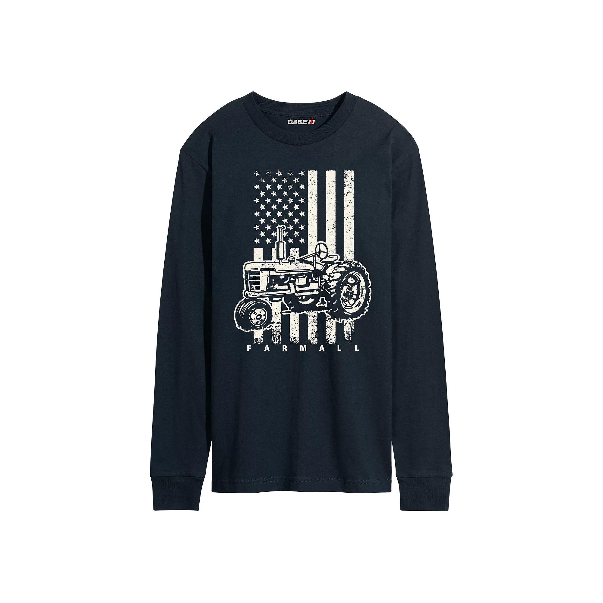 Mens Case IH American Flag Long Sleeve Graphic Tee Product Image