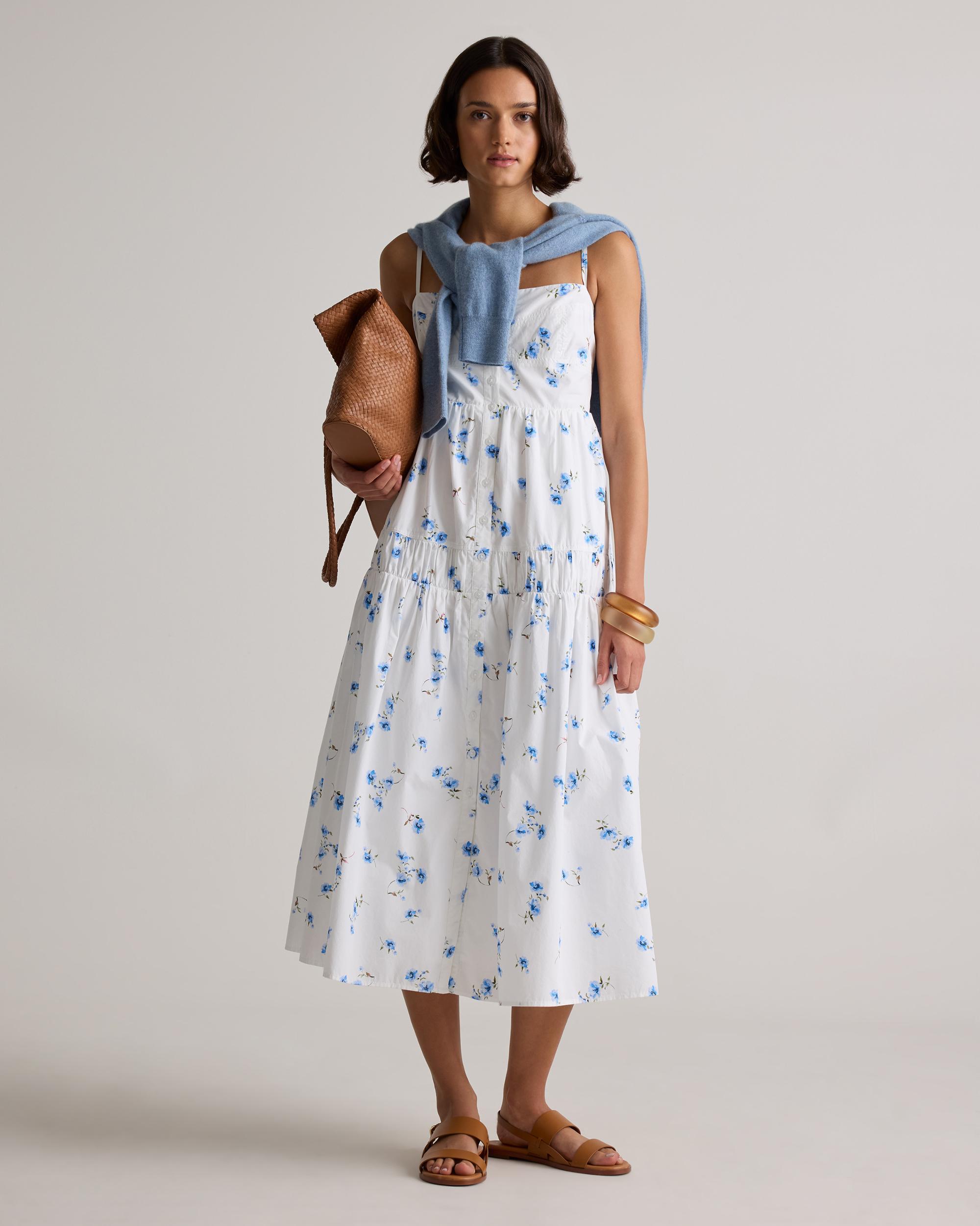 Quince | Women's Poplin Spaghetti Strap Maxi Dress Size XL, Organic Cotton Product Image