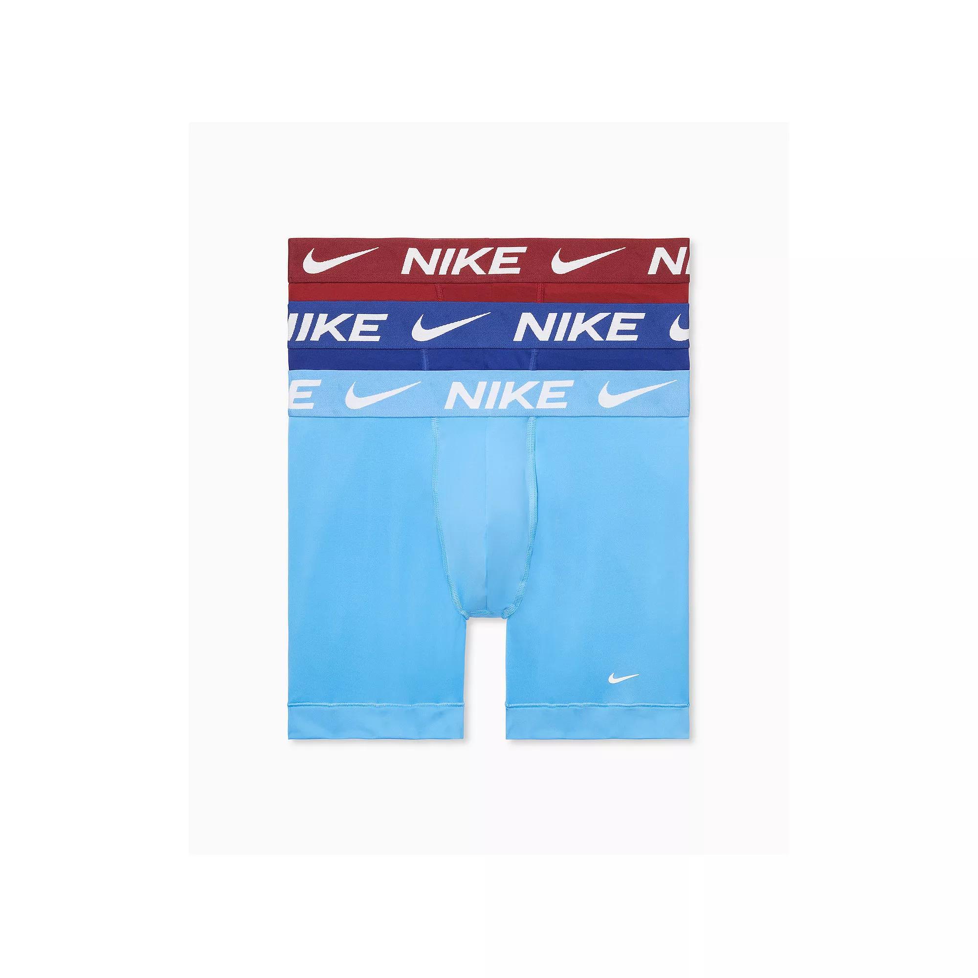 Men's Nike Dri-FIT Essential 3-pack Microfiber Boxer Briefs, Size: Small, Blueberry Product Image
