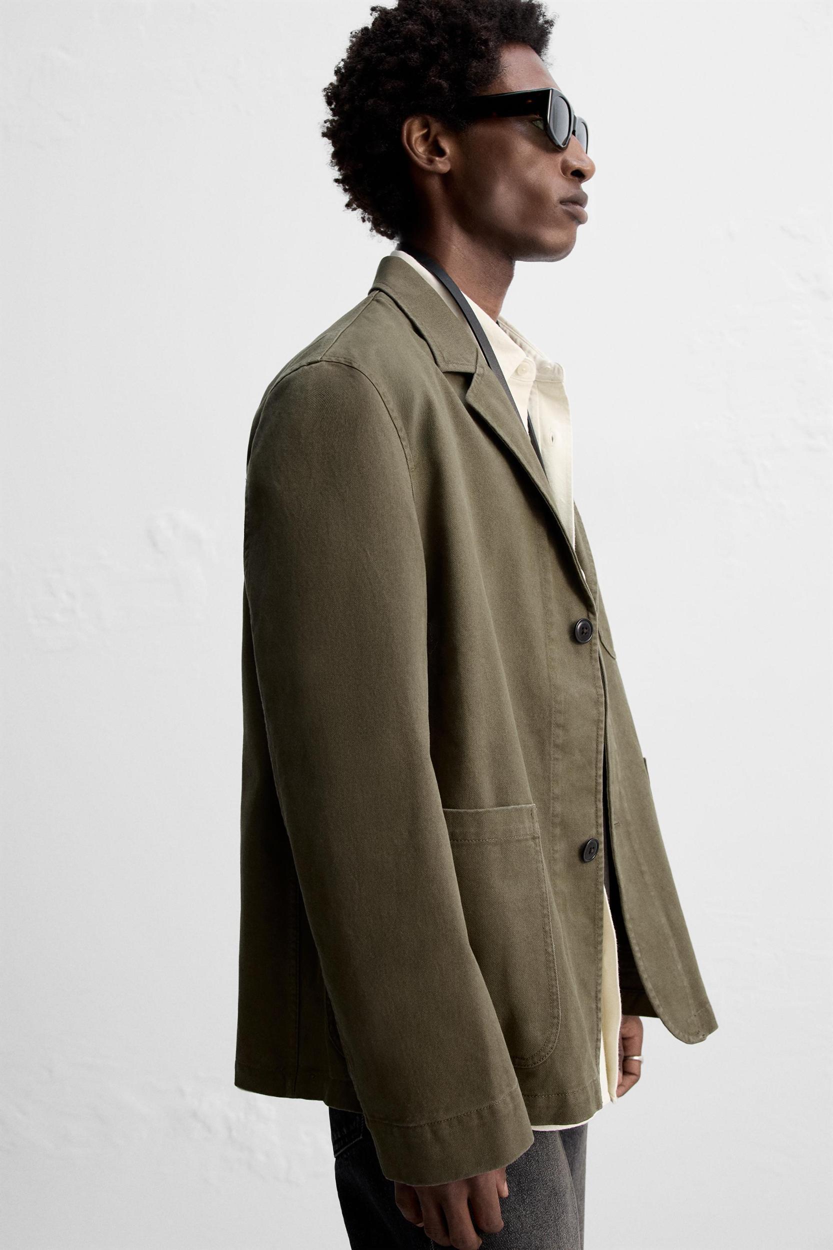 WASHED COTTON BLAZER Product Image