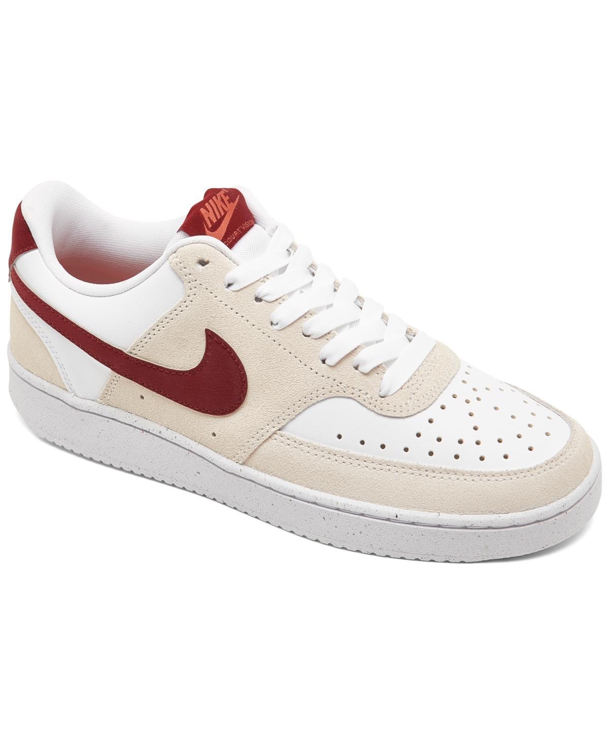 Nike Court Vision Low Women's Basketball Sneakers, Size: 12, White Team Red Product Image
