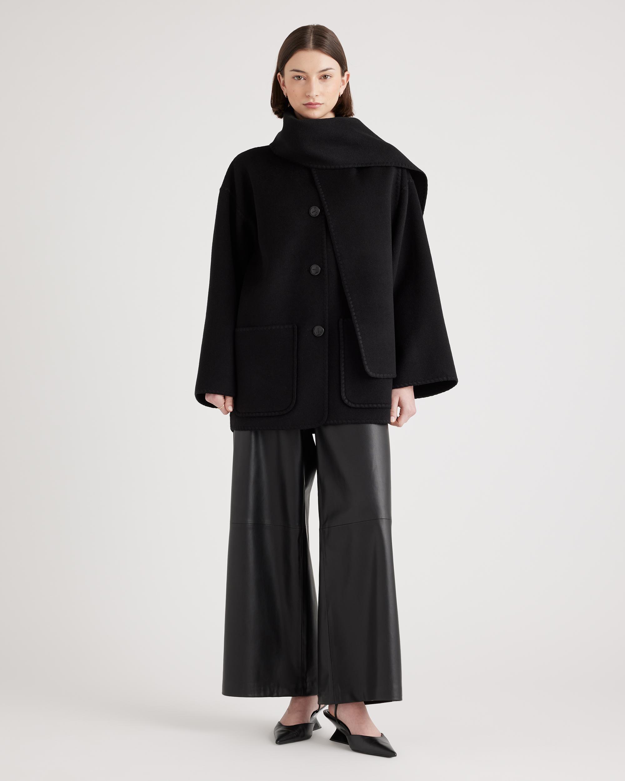 Quince | Women's Double-Faced Merino Wool Scarf Coat Size XS Product Image