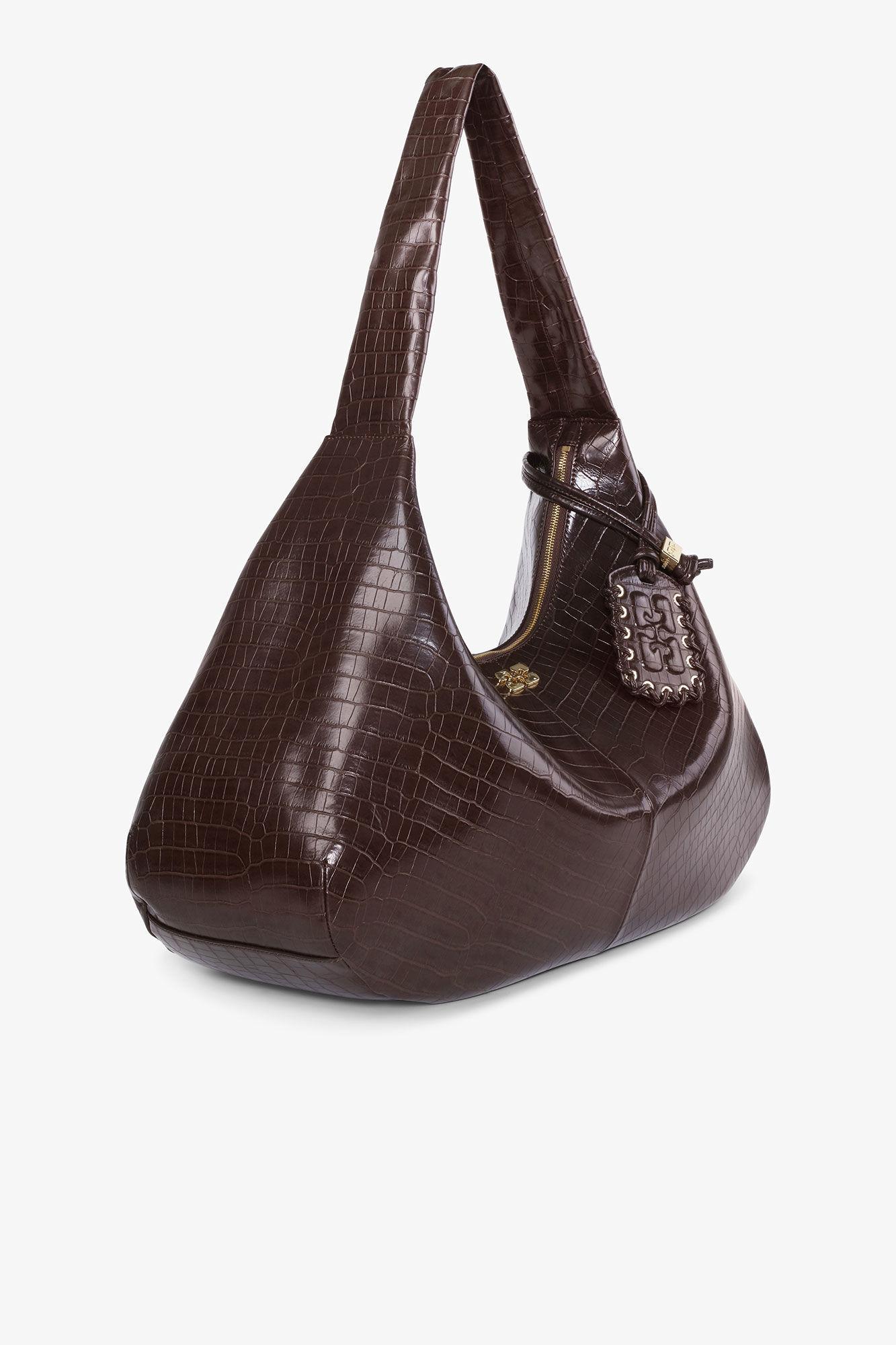 Brown Croco XXL Hobo Bag Product Image
