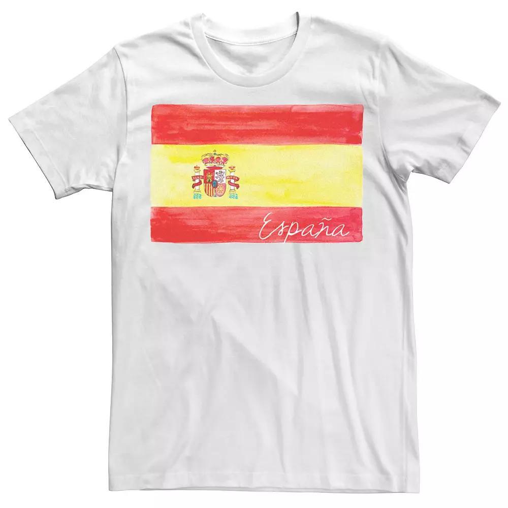 Men's HHM Spain Flag Watercolor Tee, Size: XL, White Product Image