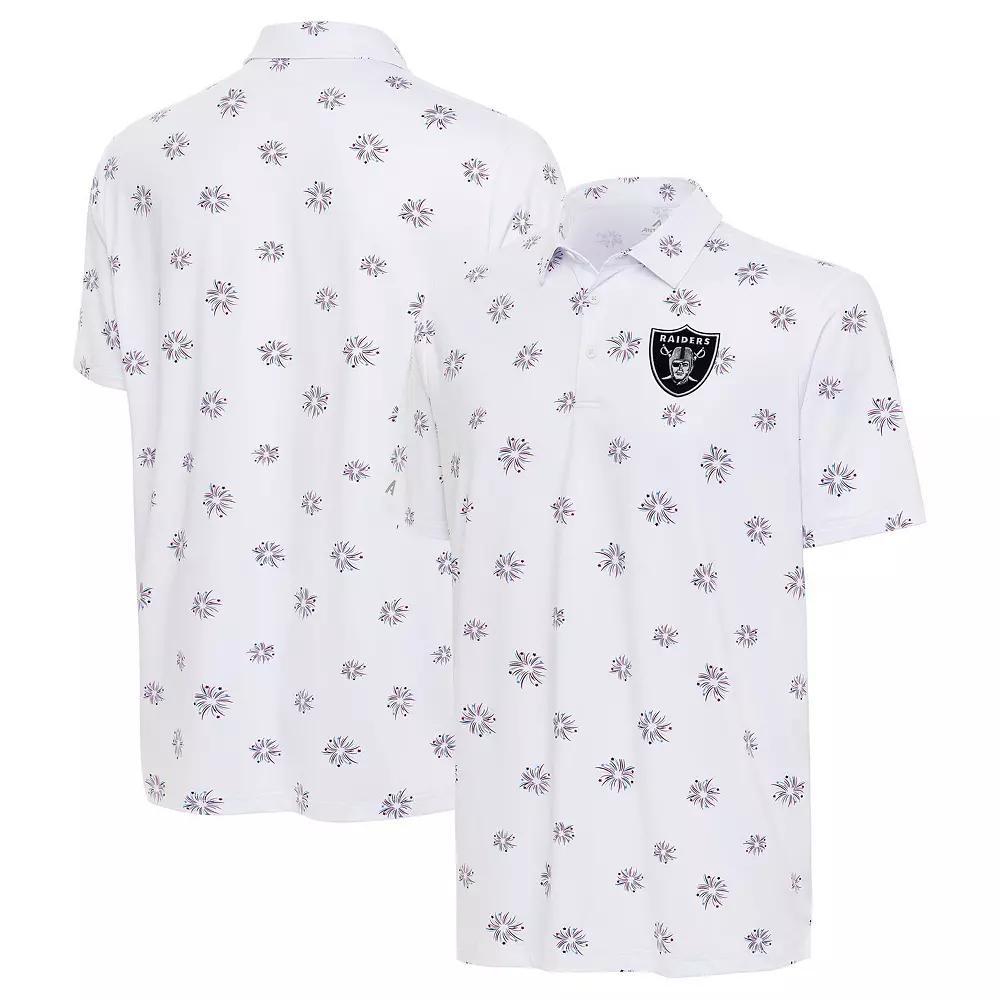 Men's Antigua White Las Vegas Raiders Fireworks Polo, Size: 2XL, Lvr White Product Image
