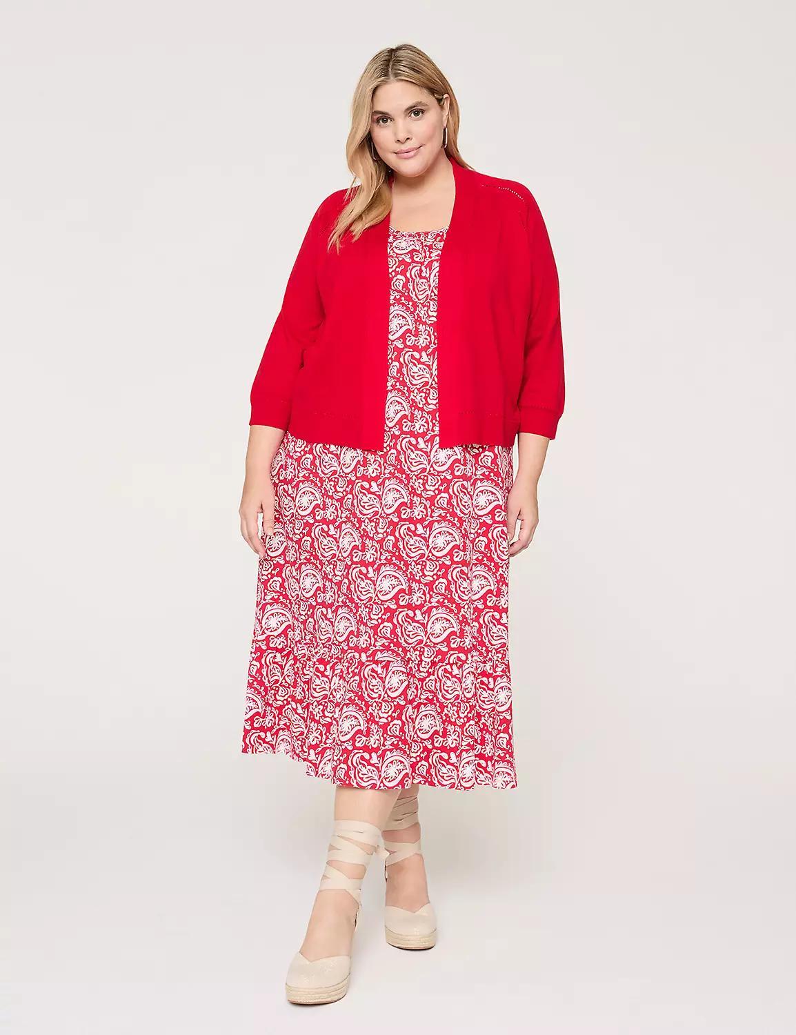3/4-Sleeve Open-Front Shrug Product Image