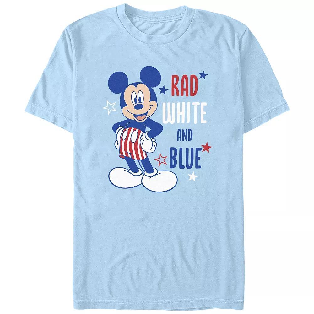 Disney's Mickey Mouse Men's Rad White And Blue Graphic Tee, Size: Large, Royal Grey Product Image