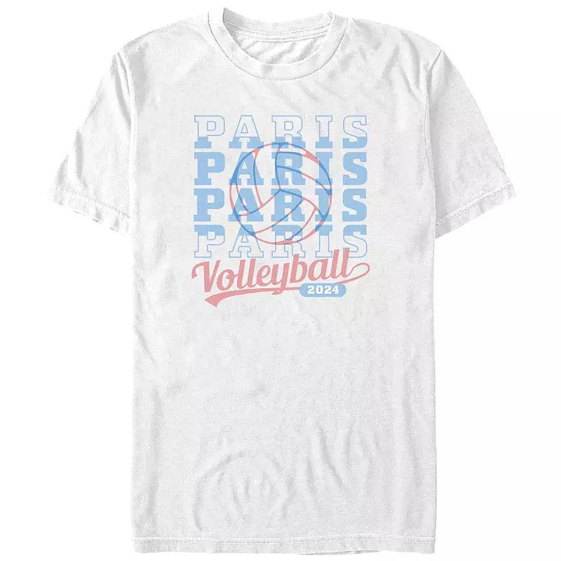 Men's Paris Volleyball 2024 Graphic Tee, Size: XL, White Product Image