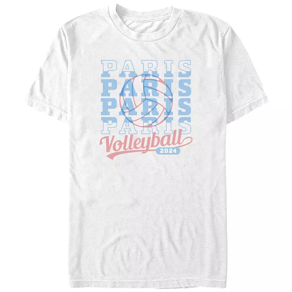Men's Paris Volleyball 2024 Graphic Tee, Size: XL, White Product Image