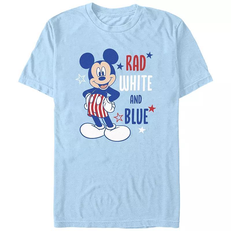 Disney's Mickey Mouse Men's Rad White And Blue Graphic Tee, Size: Large, Royal Grey Product Image