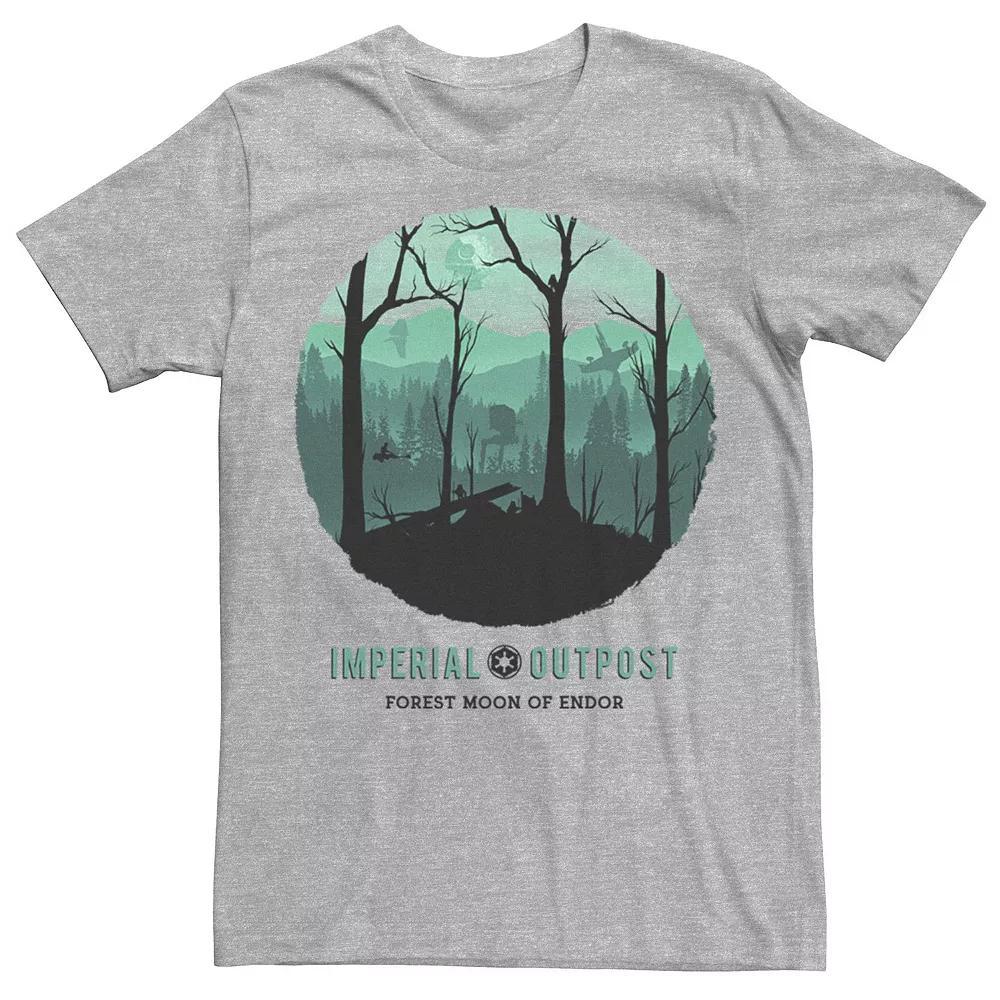 Men's Star Wars Imperial Outpost Moon Of Endor Poster Tee, Size: Large, Athletic Grey Product Image