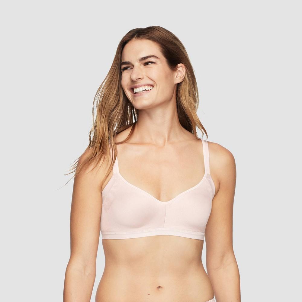 Simply Perfect by Warners Womens Underarm Smoothing Seamless Wireless Bra - Rosewater XXL: Medium Support, Adjustable Straps Product Image