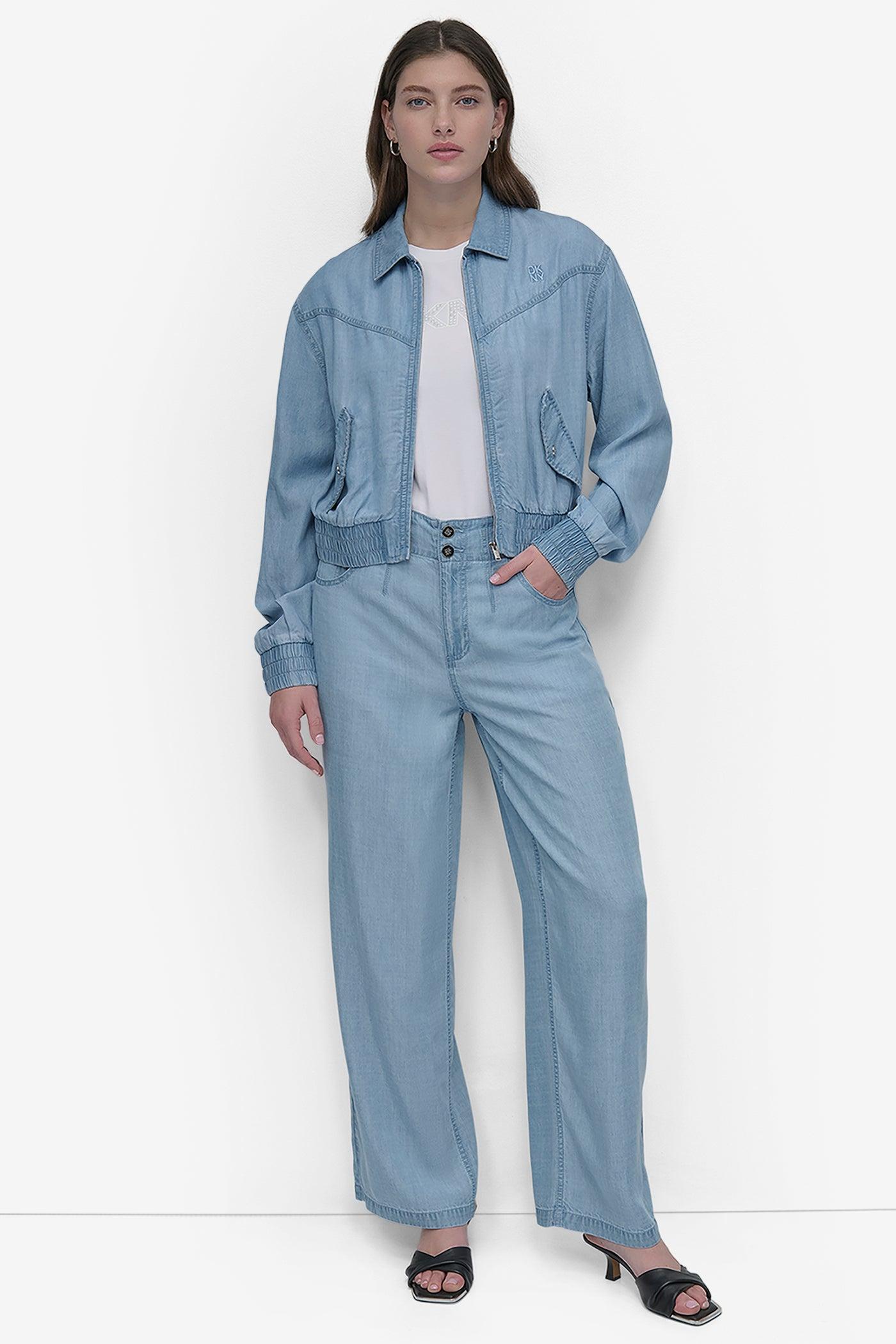 LONG SLEEVE ZIP FRONT TENCEL BOMBER Product Image