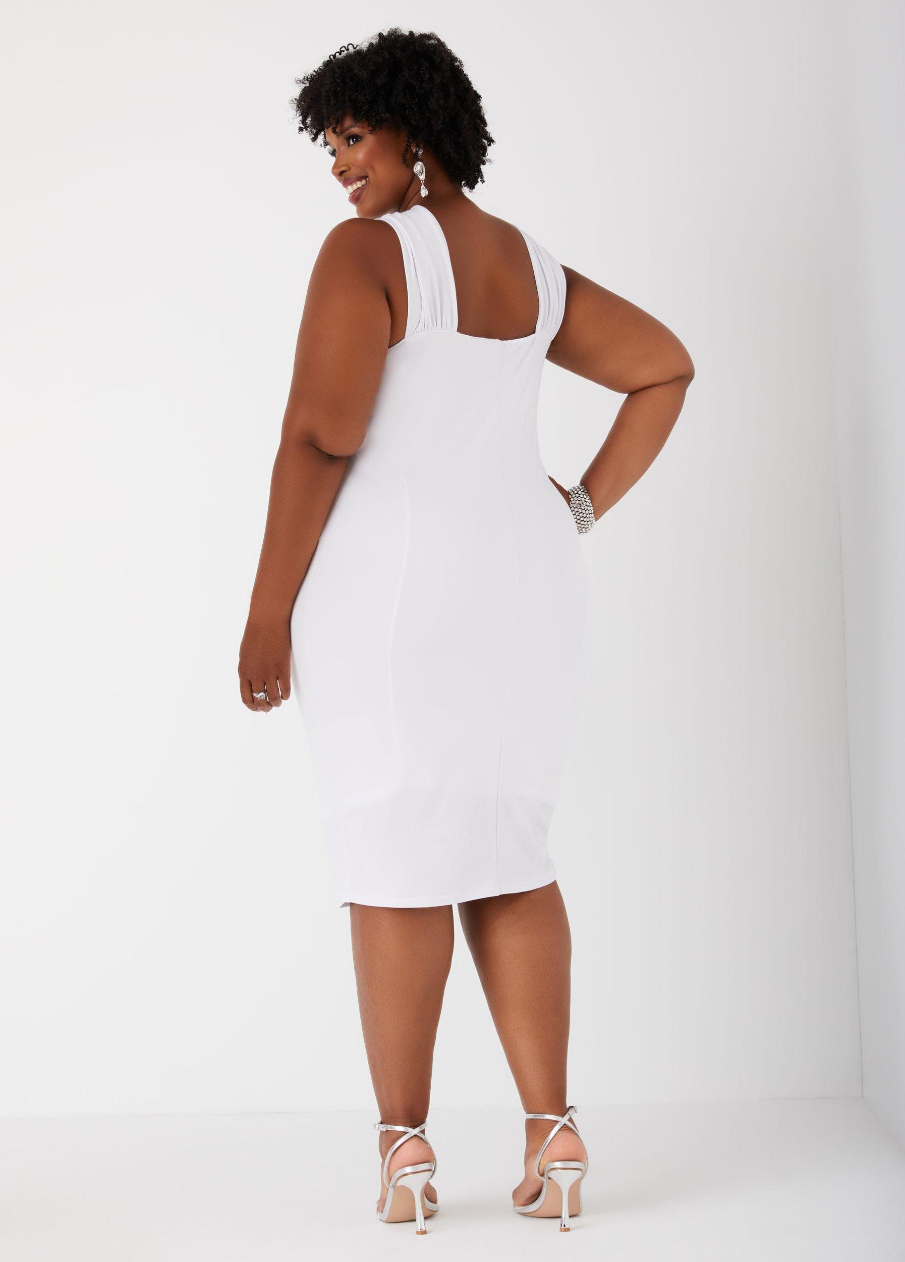 Plus Size Crisscross Bodycon Dress Ashley Stewart Product Image