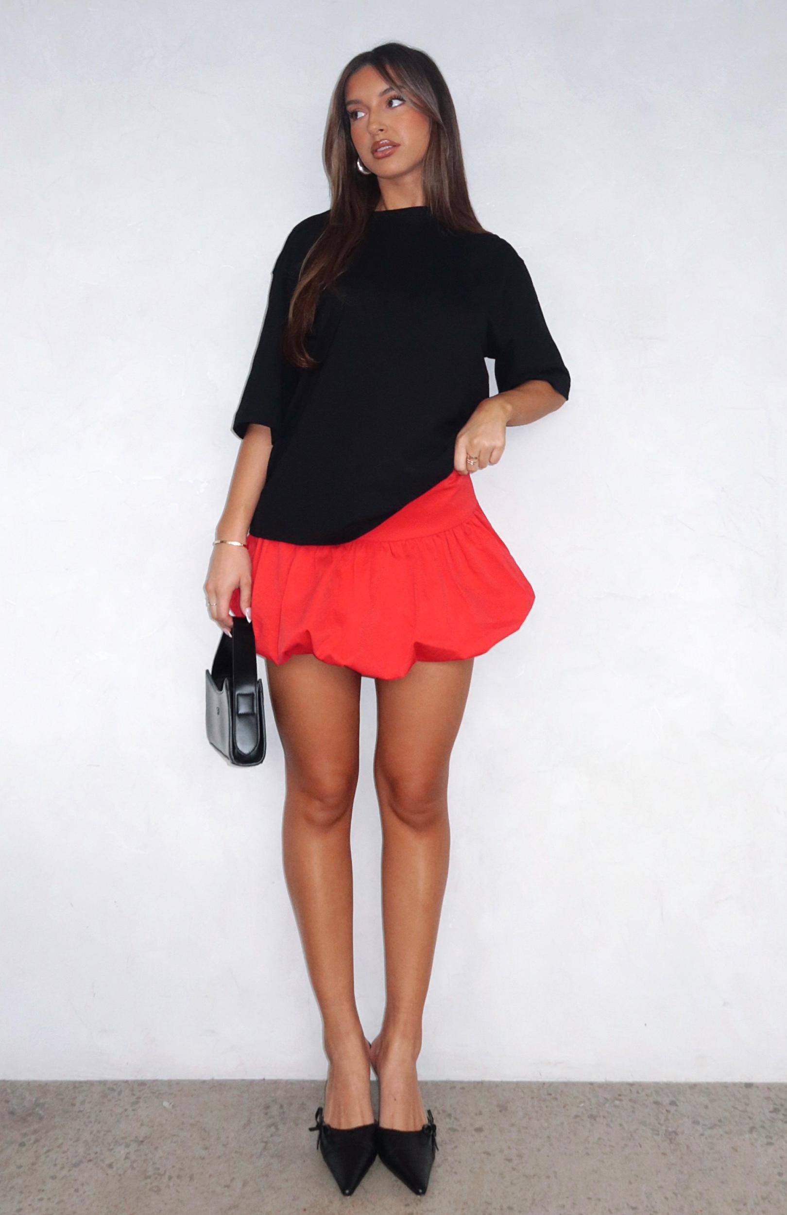 Sweet Lips Bubble Mini Skirt Red Product Image