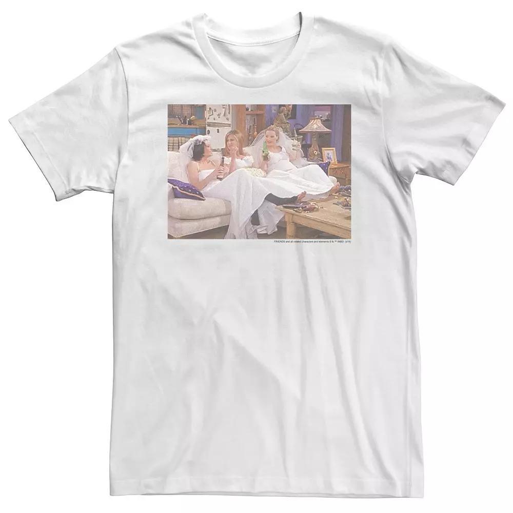 Big & Tall Friends Phoebe Monica & Rachel Wedding Gown Photos Tee, Men's, Size: 5XL, White Product Image