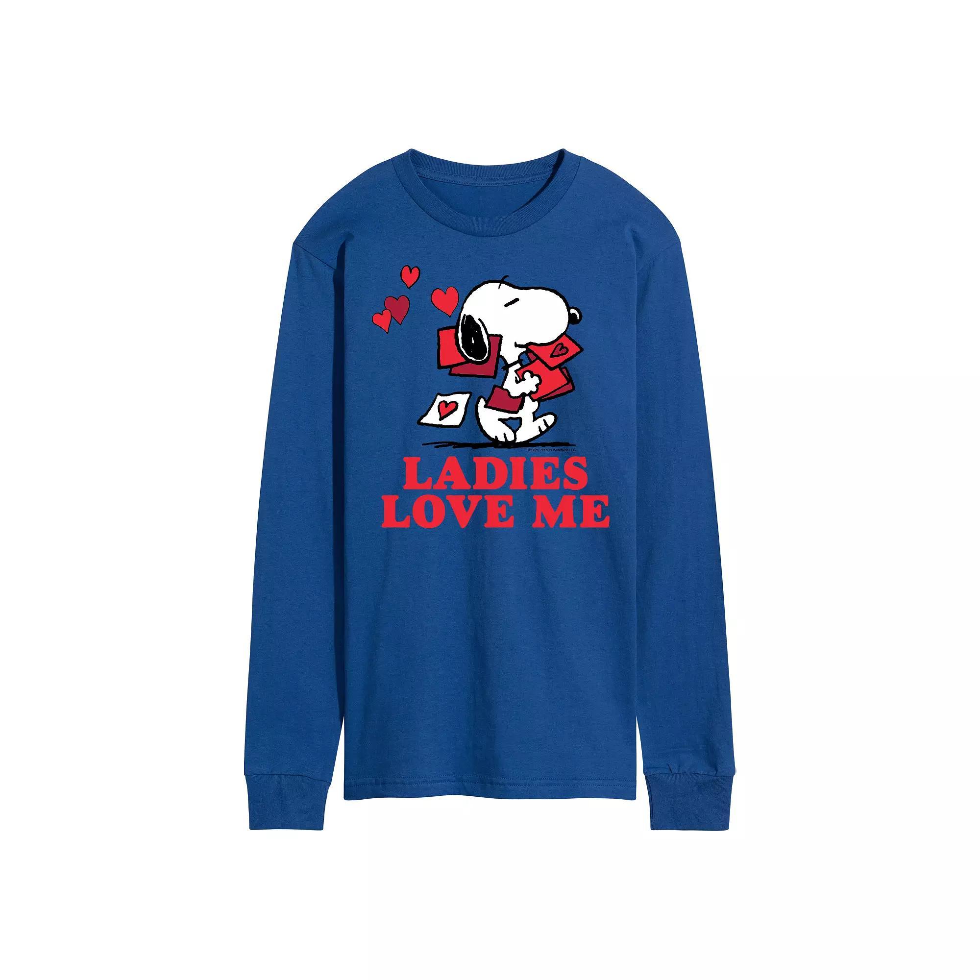 Mens Peanuts Ladies Love Me Long Sleeve Tee Product Image