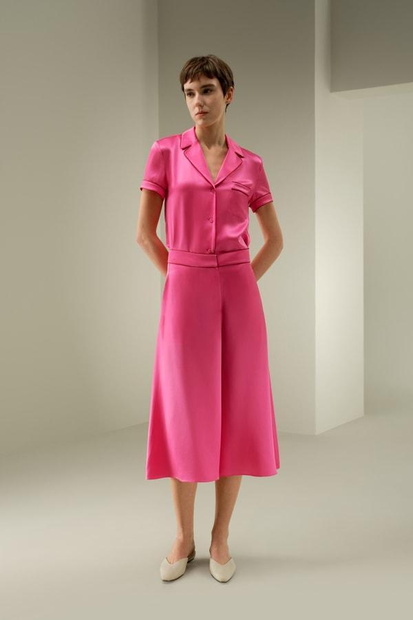 Contrast-Trimmed Silk Culottes Product Image