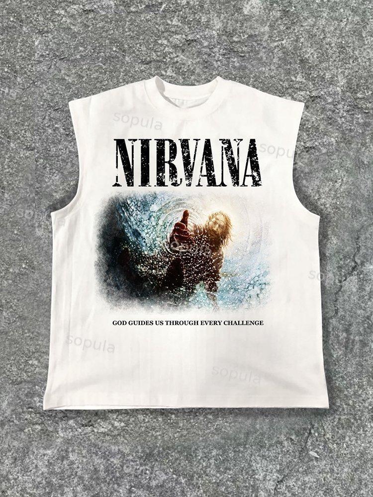Men's Nirvana Rebirth Print Cotton Tank Top Product Image
