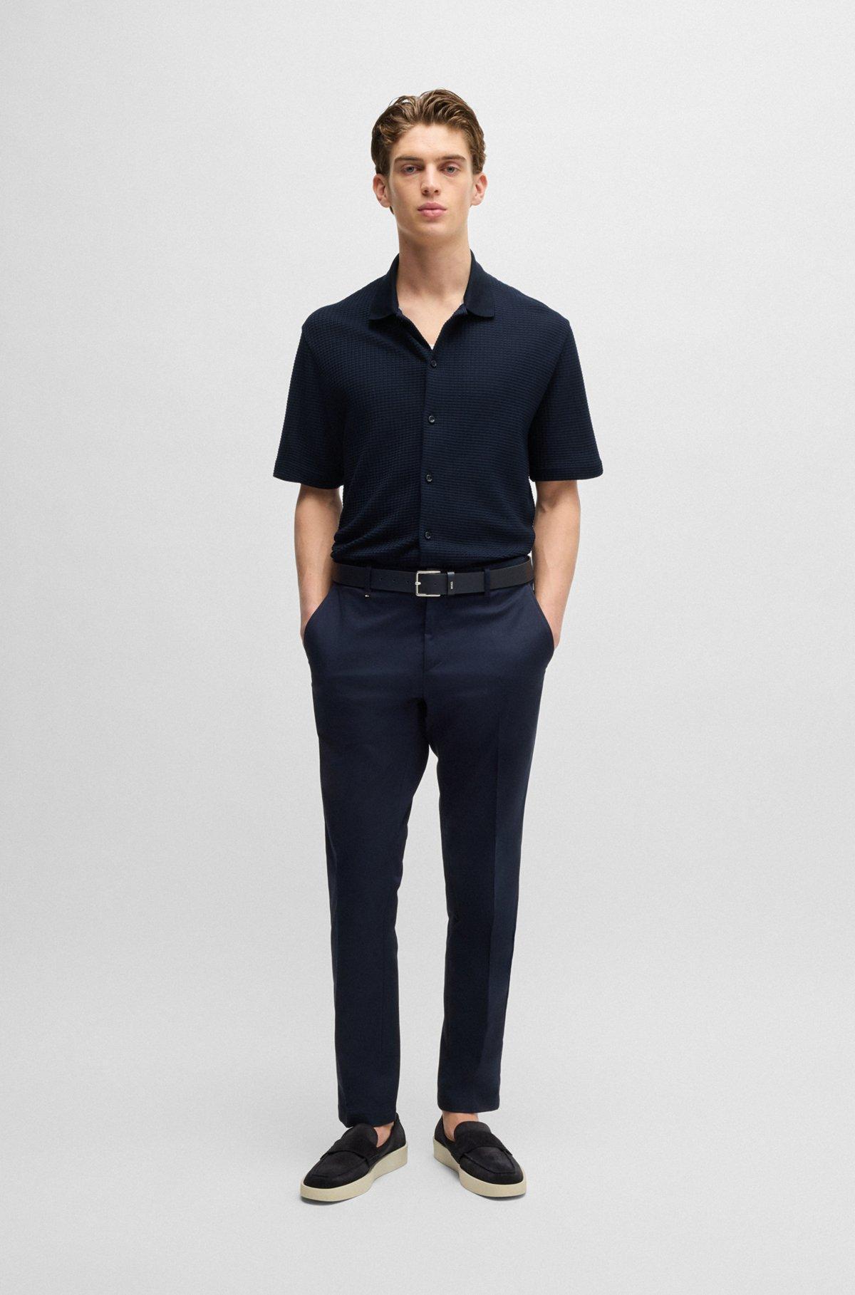 Regular-fit shirt in waffle cotton Product Image