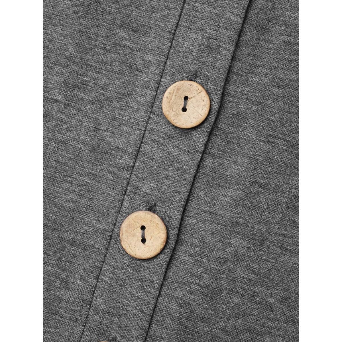 Plus Size DimGray Button-Front Lightweight Wide-Leg Jumpsuit Women Casual Sleeveless V-neck Everyday-Casual Loose Jumpsuits BloomChic 18-20/2X Product Image