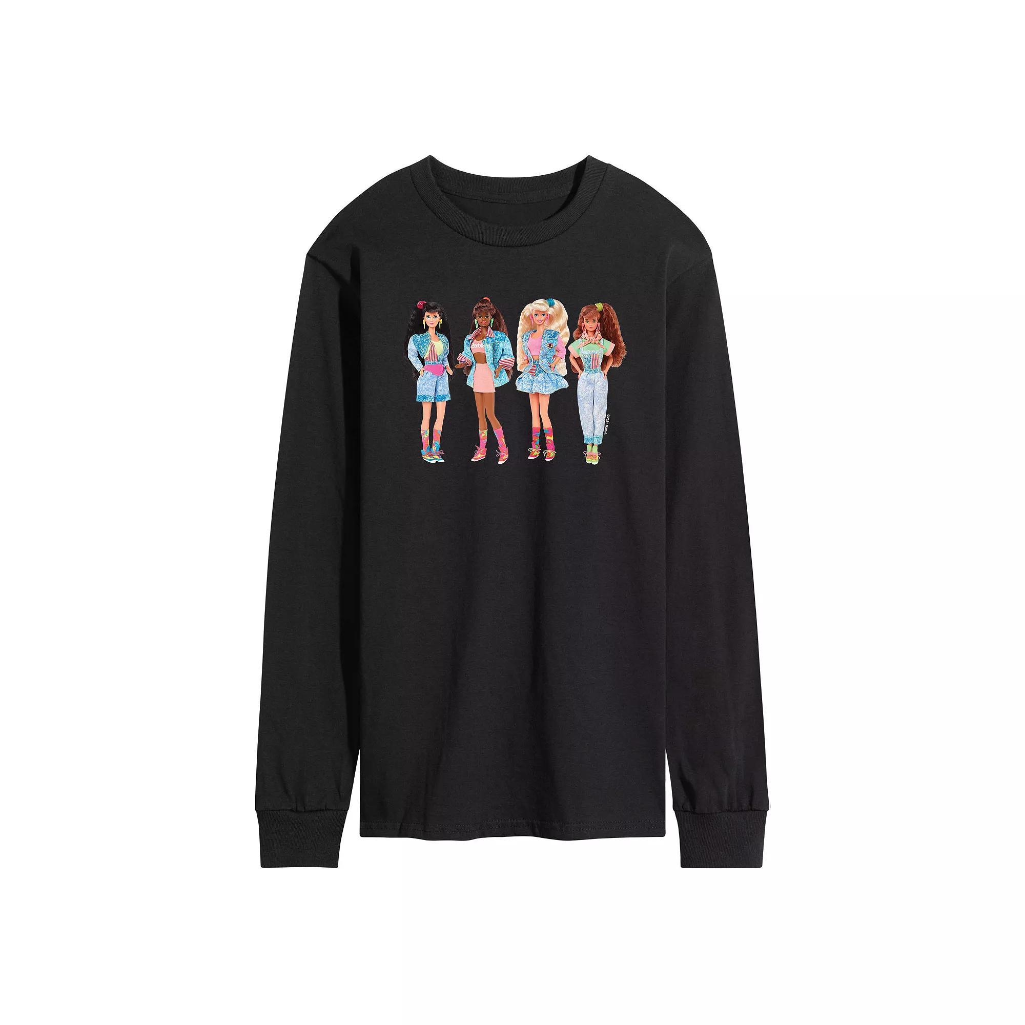 Mens Barbie Retro Group Long Sleeve Graphic Tee Product Image