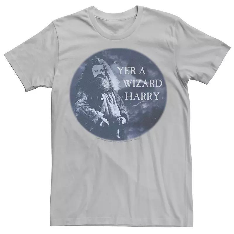 Men's Harry Potter Hagrid Yer A Wizard Harry Portrait Graphic Tee, Size: XL, Silver Product Image