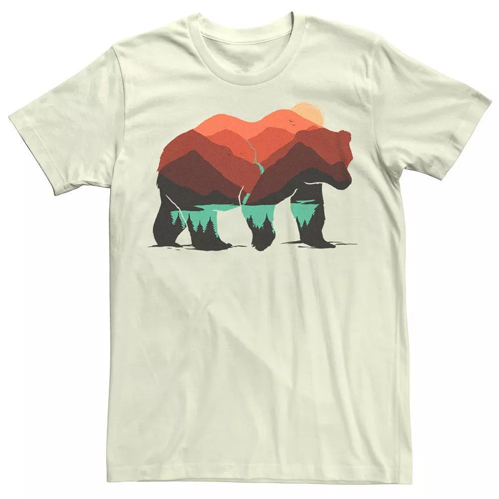 Men's Stay Wild Bear Forest Landscape Graphic Tee, Size: Medium, Natural Product Image
