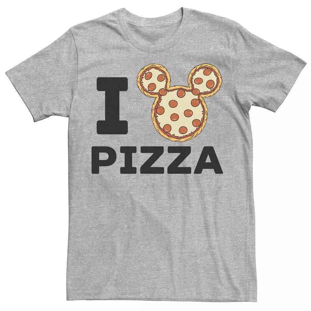 Disney's Mickey & Friends Mickey Pizza Men's Tee, Size: Medium, Athletic Grey Product Image