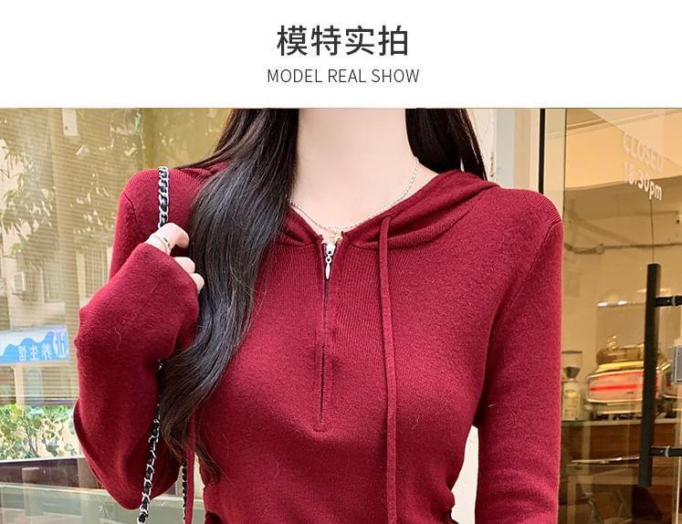 Two Tone Hooded Mock Two-Piece Sweater Product Image
