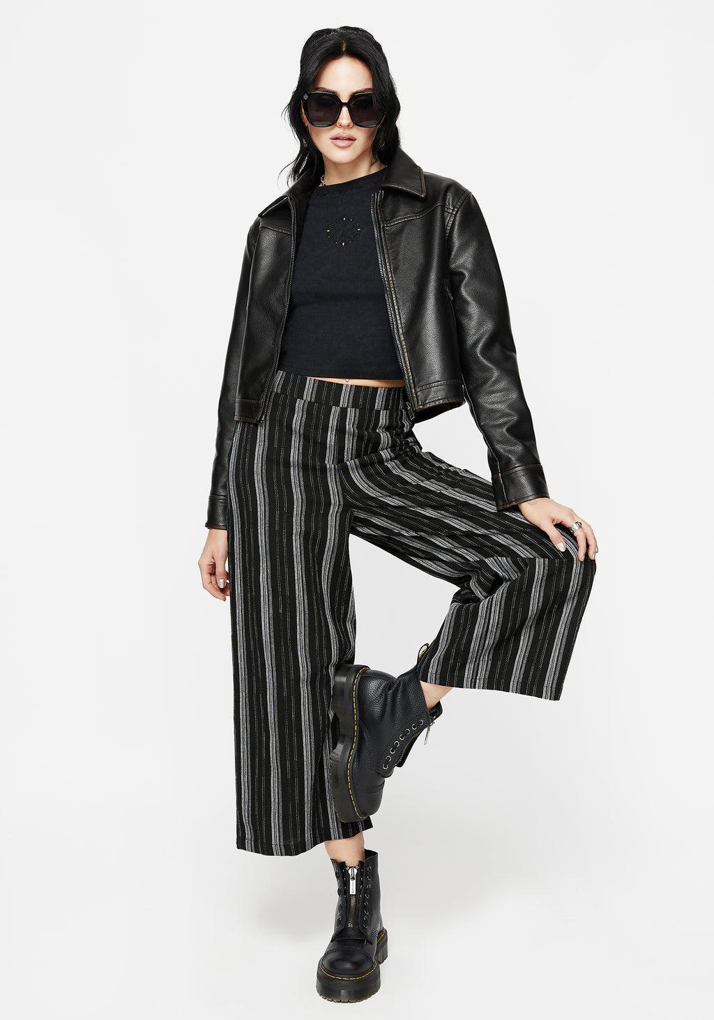 Clandestine Stripe Cotton-Blend Culottes Product Image