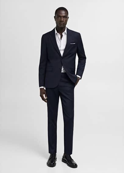 Stretch-fabric slim-fit suit blazer - Men | MANGO USA Product Image