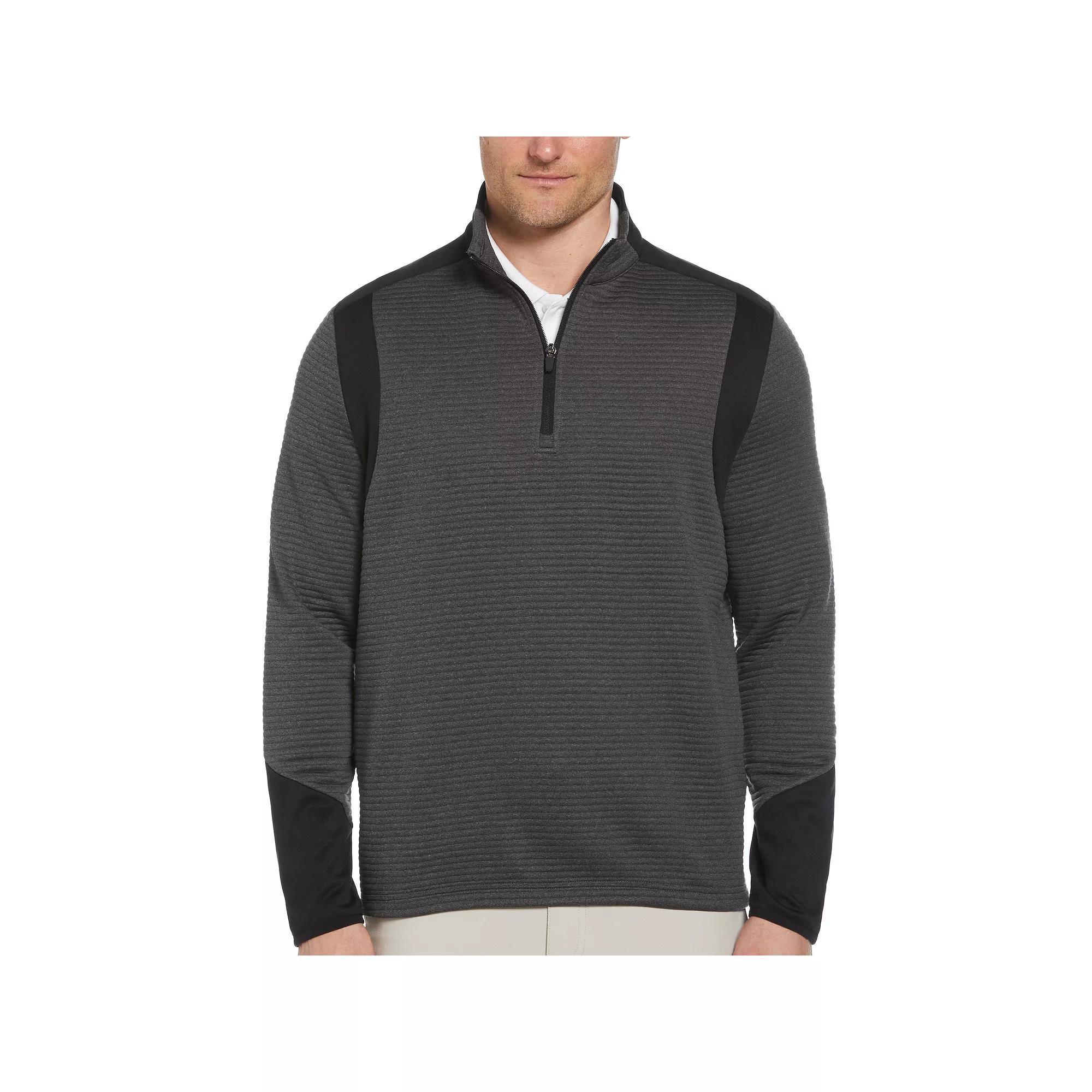 Mens Grand Slam Ottoman Quarter-Zip Golf Jacket Black Product Image