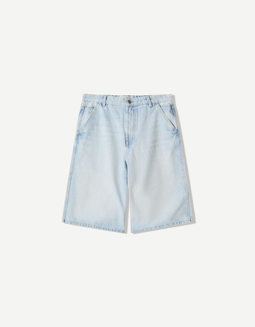 Denim skater Bermuda shorts Product Image