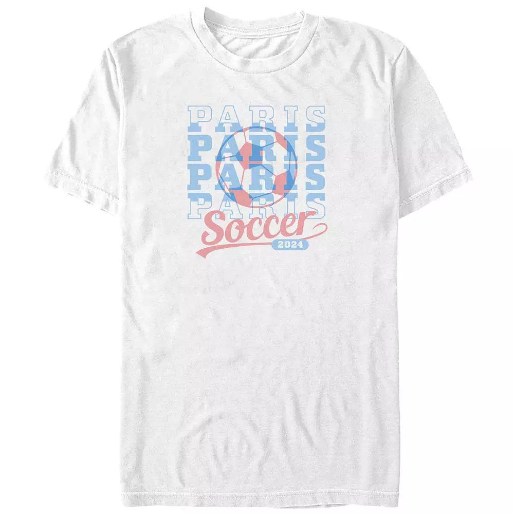 Big & Tall Paris Soccer 2024 Graphic Tee, Men's, Size: 5XB, White Product Image