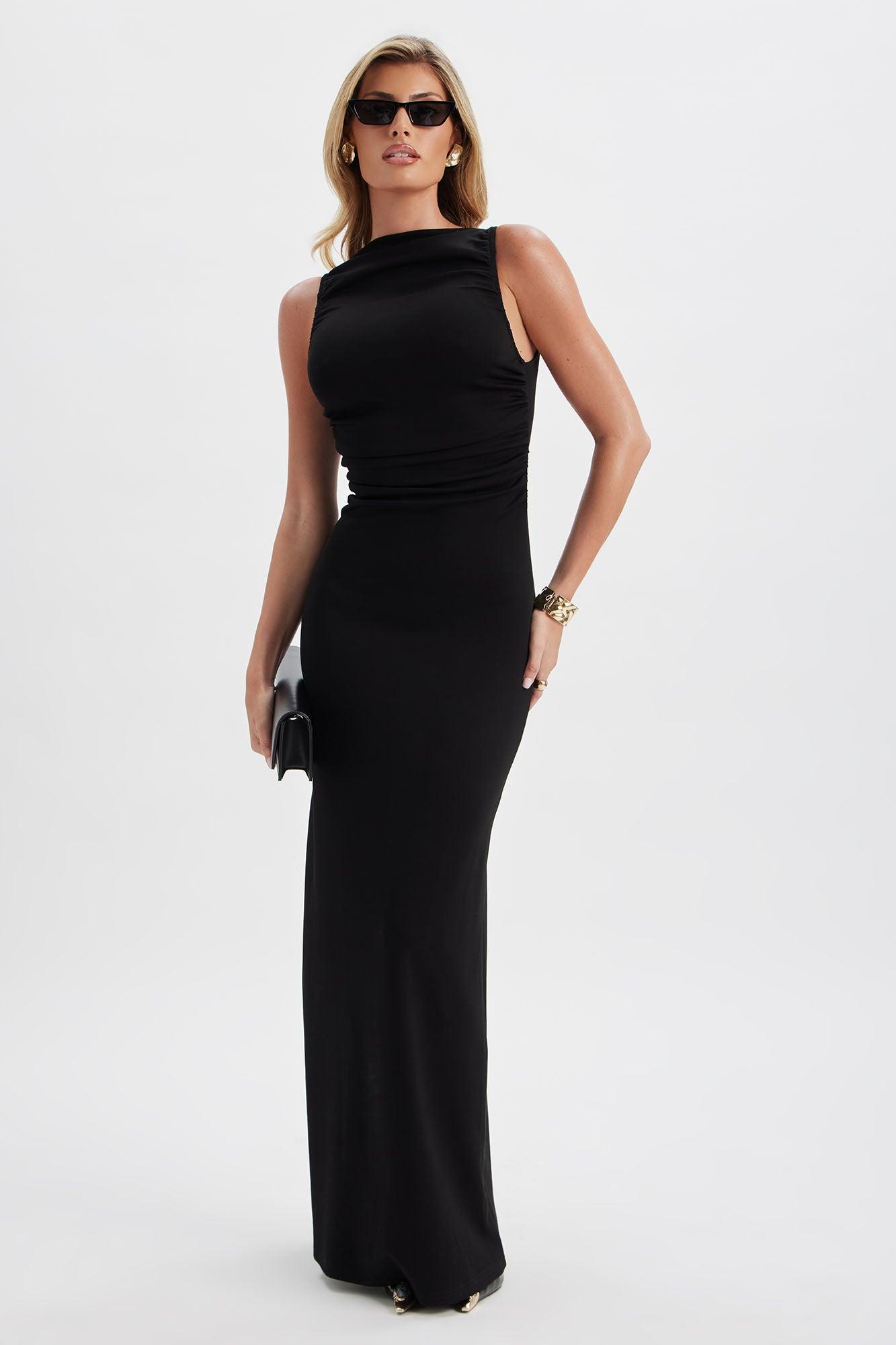 Ashlee Backless Maxi Dress - Black Product Image