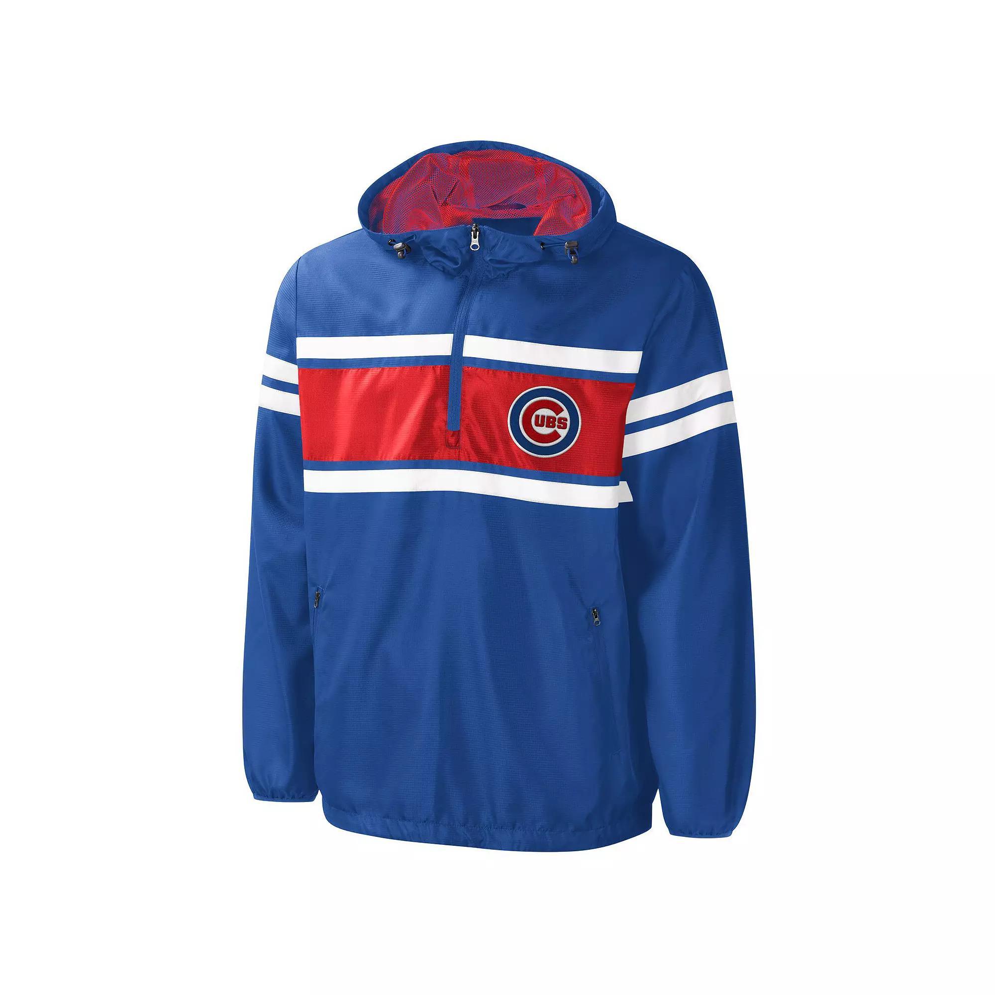 Men's G-III Sports by Carl Banks Royal Chicago Cubs Game Score Half-Zip Windbreaker, Size: Large, Blue Product Image
