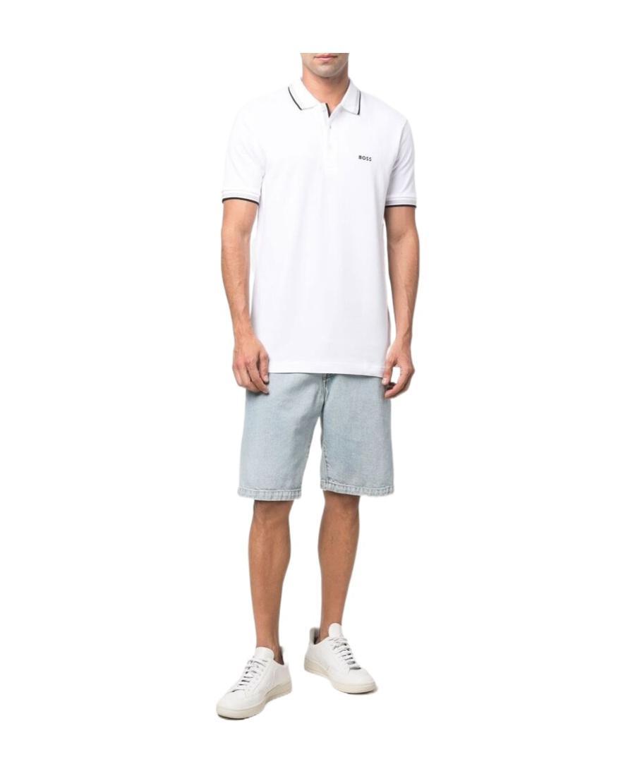 HUGO BOSS Embroidered Logo Polo Shirt In White Product Image